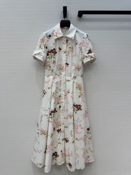 Milan Runway Dresses 2026 New Summer Fashion Print Designer Dresses Brand Same Style Dresses 0528-6