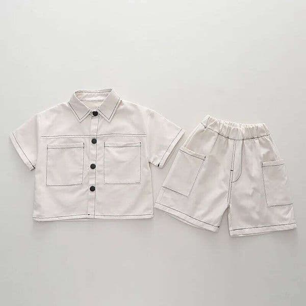 New Summer Baby Clothes Suit Children Boys Short Sleeved Shirt Shorts 2Pcs/Sets Kids Clothing Infant Costume Toddler Tracksuits J260528
