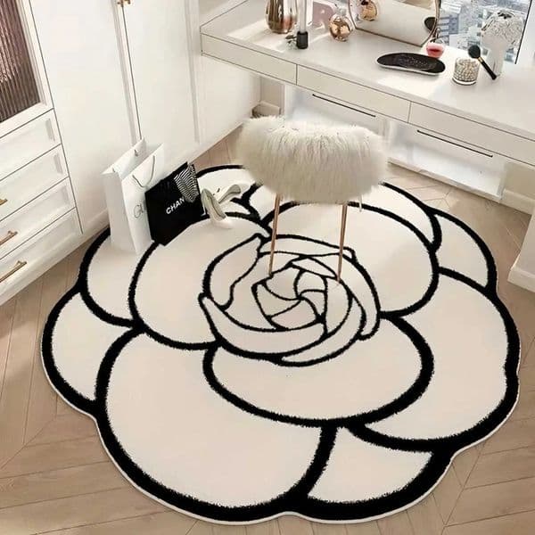cologne 2026 Luxury VIKAMA Contoured Rose Pattern Entrance perfume Doormat Bedside For Bedroom Soft Comfort Rug Home Decoration Free Shipping 6 13 4
