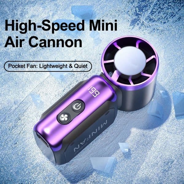 40° Ice Feeling Handheld Fan Chargeable Mini Fan LED Digital Display Electric Fan Mini Air Cannon Fan Portable Mini Hand Fan