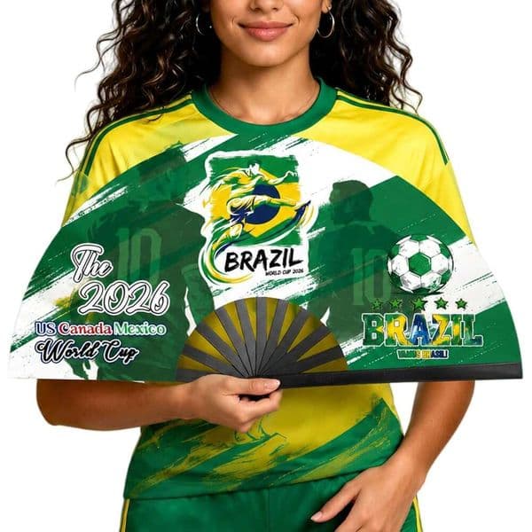 2026 World Cup Folding Fans Soccer Game Day Essentials Stadium Chants Party Favors Gifts Accessories Brazil Jersey Outfit For Women Men One Size