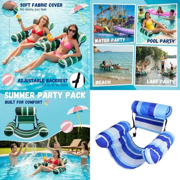Summer Swim Inflatable Floating Water Mattresses Hammock Stripe Lounge Chairs Pool Water Sports Toys Floating Mat Pool Toy Adult X260528