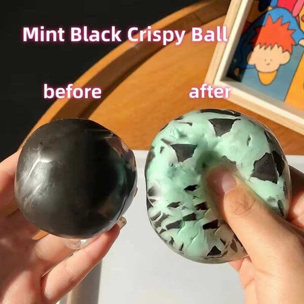 Mint Dark Chocolate Handmade Ball Anti Stress Squeeze Sensory Fidget Mint Black Crispy Ball Stress Relief Simulate Sensory Z260528