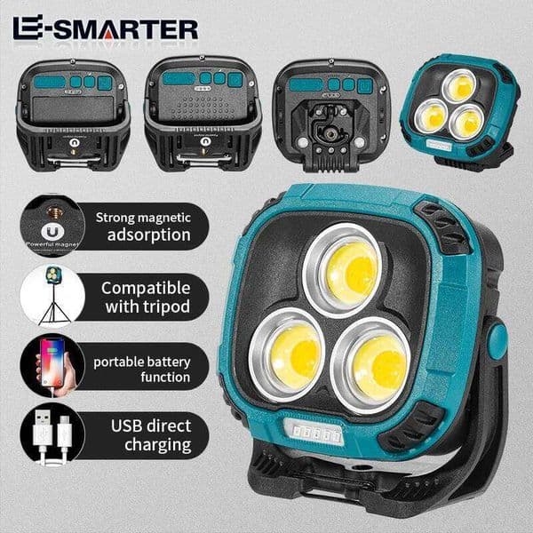 Powerful LED Bank USB Rechargeable Torch Light Strong Magnetic Adsorptio High Power Flashlight Lantern S260527