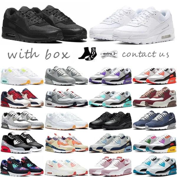 90 sport shoes Designer 90 Running Shoes Mens Womens Classic 90s Sneakers Triple Black Mesh White Persian Violet Grey Midnight Navy Blue Red Outdoor Leather Trainers