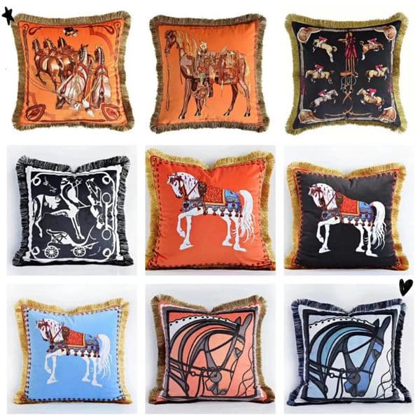 Pillow Case2026 new Luxury Case Designer Horse Carriage Print Home Pillow Cover perfume cologne Free Shipping Pillow Case