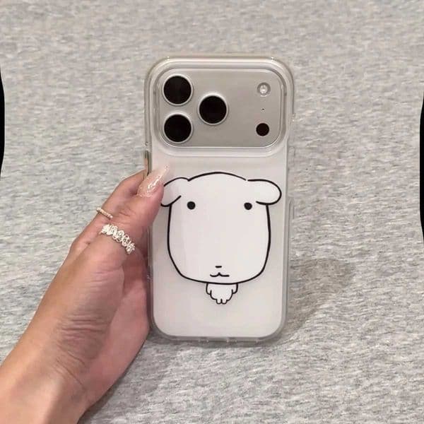 Korean INS Cute Big Head Dog Cartoon Cat Kawaii Phone Case For iPhone 17 16 15 14 13 12 11 Pro Max Plus Y2K Cover Z260528
