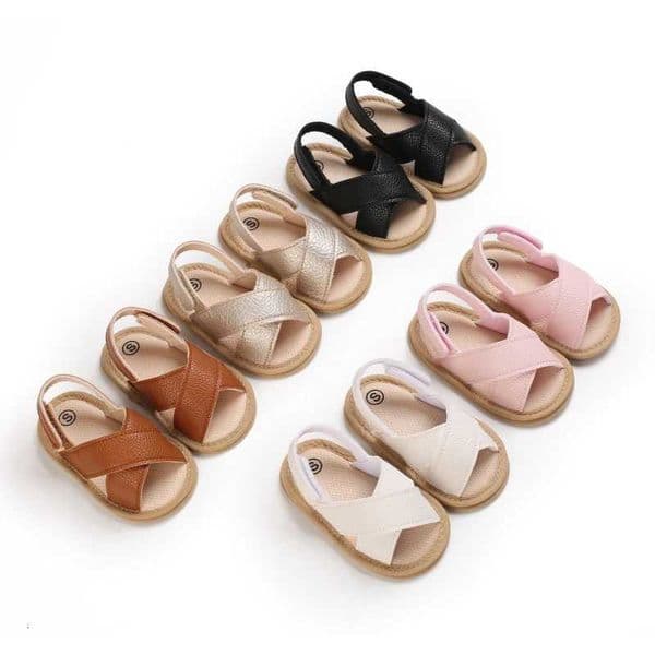 Prewalker 2022 New Summer Baby Cross Hollow Soft Soles Sandal 0-18 Month Toddler Flat Booker C260527