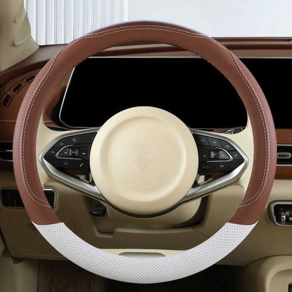 New Car Steering Wheel Cover Simple Four-Season Thin Pu Leather Handlebar Cover Non-Slip Wear-Resistant and Sweat-Absorbent Protective Cover
