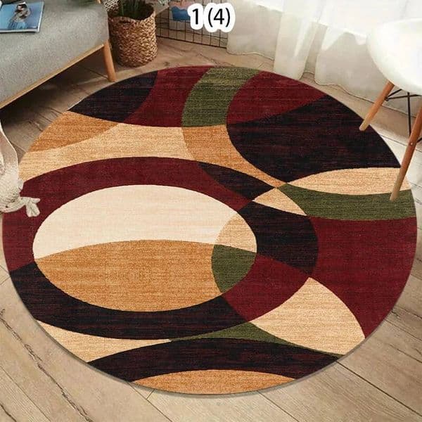 vintage rug Geometric Abstract Printed Circular Bedroom Living Room and Chair Sofa Coffee Table Mat Home Practical Carpet