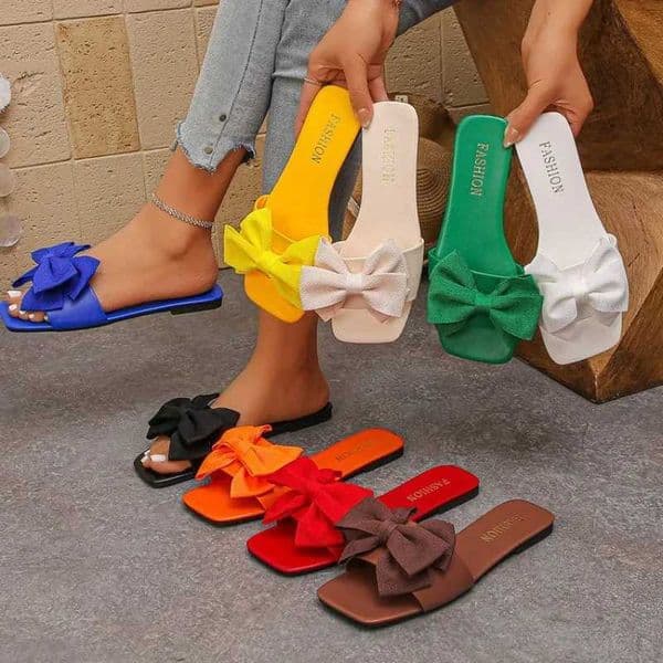 Women Flats Slippers Flat Casual Beac Summer Fashion Bow Tie Sandals Lightweight Outdoor Shoes for Women Slides Women Z260527