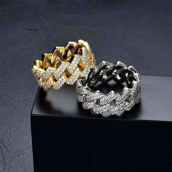 Premium Jewelry Gold-Plated Sterling Silver Hip-Hop Iced Out Vvs hip-hop moissanite Cuban Chain Link