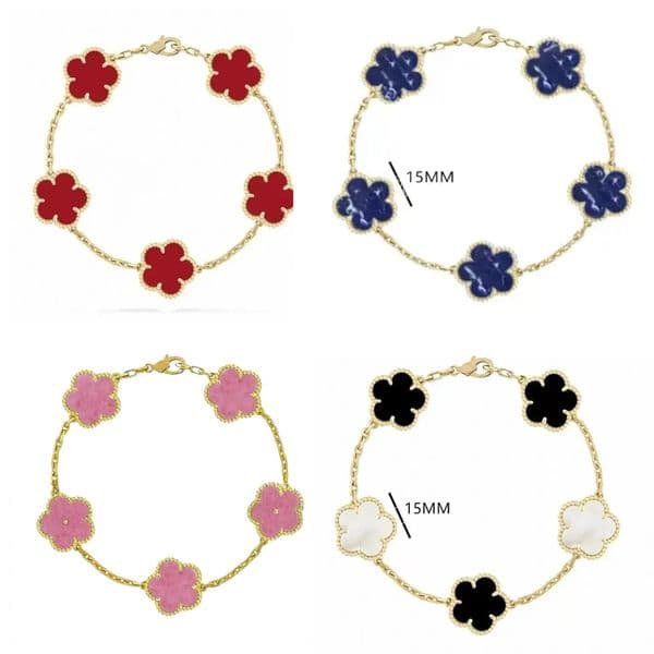 Lucky Clover Bracelet Designer Bangle Women Fashion Charm Bracelets Classic Party Wedding Mother Pearl Flower Clover Jewlery