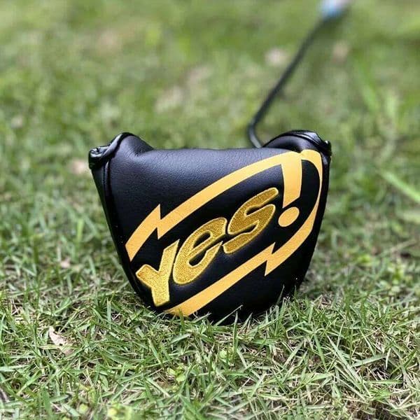1pc Protective Cover "Yes!" Printed Pattern - Black Headcover, Durable and Stylish Golf Accessory, Club Protector 26L0528