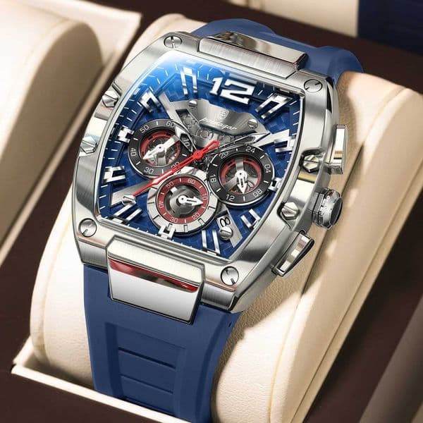 POEDAGAR Luxury Man Quartz Watch Sports Military Watch For Men Waterproof Luminous Date Chronograph Silicone Strap Mens WatchesR260528