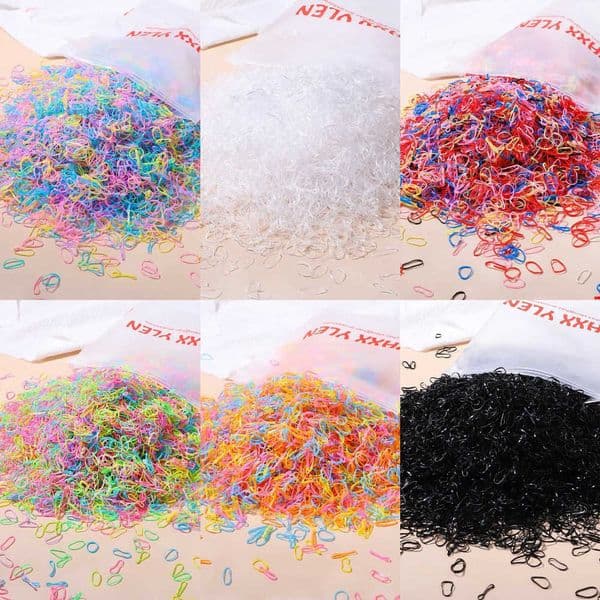 500/1000Pcs/bag Girls Colourful Disposable Rubber Band Hair Ties Headband Children Ponytail Holder Bands Kids Hair Accessories L260515 Y260528