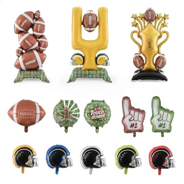 American Football Rugby Balls Foil Balloons Baby Shower Birthday Party Ball Sports Theme Decoration The Trophy Globos 260529