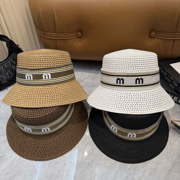 Summer Bucket Hat Designer Straw Hat for Women Man Fashion Beach Hat Unisex Grass Braid Sun Protection Fashion Flat Bucket Hats Sunhat Holiday Sunhat