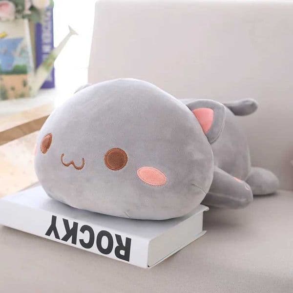 Kawaii Lying Cat Plush Toys Stuffed Cute Cat Doll Lovely Animal Pillow Soft Cushion Kids Birthday Gifts Bedroom Decor M260529