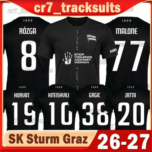 2026 2027 SK Sturm Graz Soccer Jerseys KITEISHVILI MALONE GRGIC JATTA HORVAT BEGANOVIC STANKOVIC Football Shirts 26 27 ROZGA OERMANN MITCHELL KAYOMBO Men Uniforms