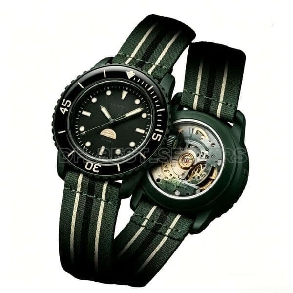 Bioceramic Planet Moon Mens Watches Full Function Quartz Chronograph Watch Mission To Earthphase NEPTUNE 42mm Nylon Luxury Wristwatches 1986 22f