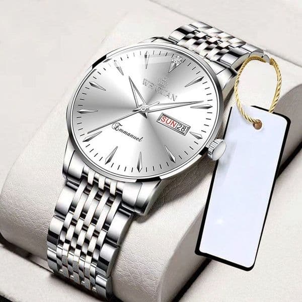 High End Temperament Business Style Mens Watch Luminous Waterproof Dual Calendar Diamond Strap Watch Suitable For Daily Wear And Exquisite Gift Watch