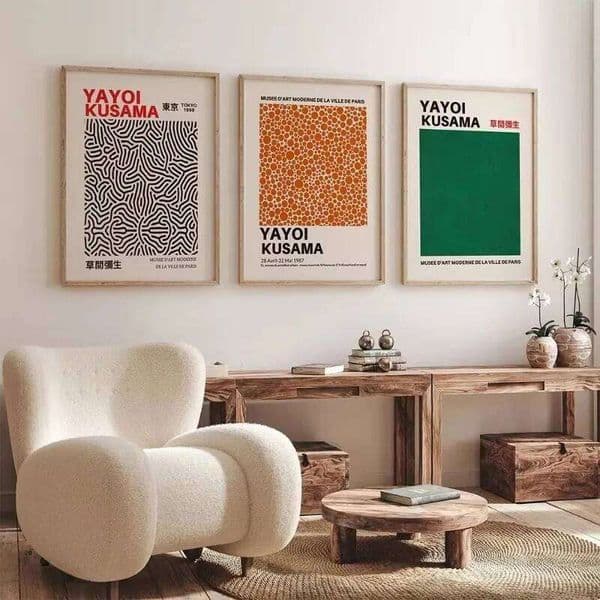Japanese Artist Yayoi Kusama Exhibition Poster Print Canvas Painting Colorful Abstract Wall Art Picture Read Room Decor Unframed 26L0529