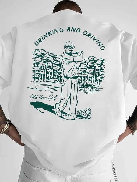 Funny Drinking And Driving Graphic Back Print T For Men Made Of 100 Cotton Perfect For Summer Casual Strtwear D260529