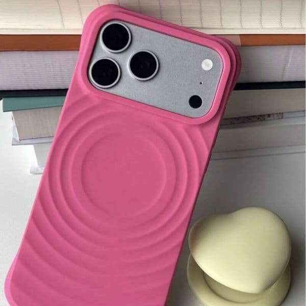 Luxury Phone Case Casefity Case Ripple Designer Phone Case Pure White Wavy Magnetic Phone Case Made Of Liquid Silicone Suitable For IP17 Pro Max Shockproof Case