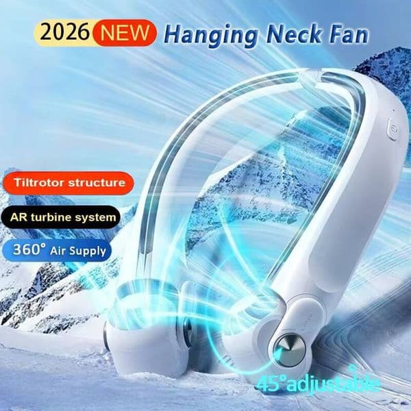 2026 New Portable Hanging Neck Rechargeable Fan, Wearable Air Conditioner, 3-level Wind Speeds, for Outdoor Use ddmynov