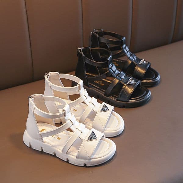 Kids Sandals Summer New Casual Children Sandals Girls Flat Shoes Fashion Casual Non Slip Toddler Student Beach Shoes Size US10C-US5Y 27-37 K02099 Z260603
