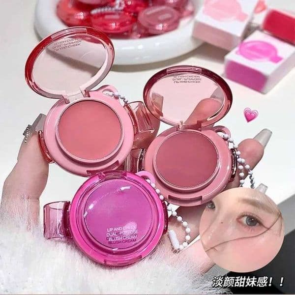 Matte Rose Purple Blush Cream Lip Cheek Multi-Use Lip Mud Lipstick Monochrome Blusher Brightening Face Easy Color Rouge MakeupT260529