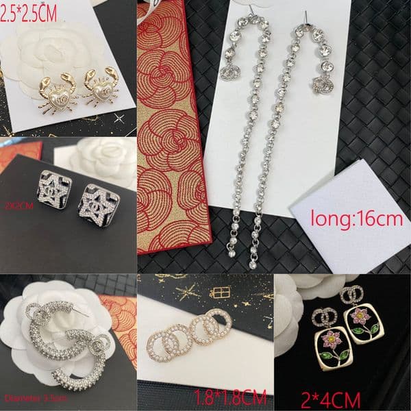 20 Style Designer Stud C-Letter Earrings Pearl High Quality Copper Earring Fashion Womens Elegance Wedding Party Jewelry Accessories