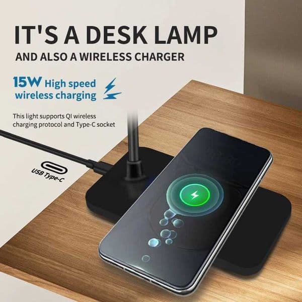 Reading Desk Lamp LED Desk Lamp USB Plug-In Wireless Charging Mobile Phone Touch Eye Protection Table Light Home Office Lighting M260529