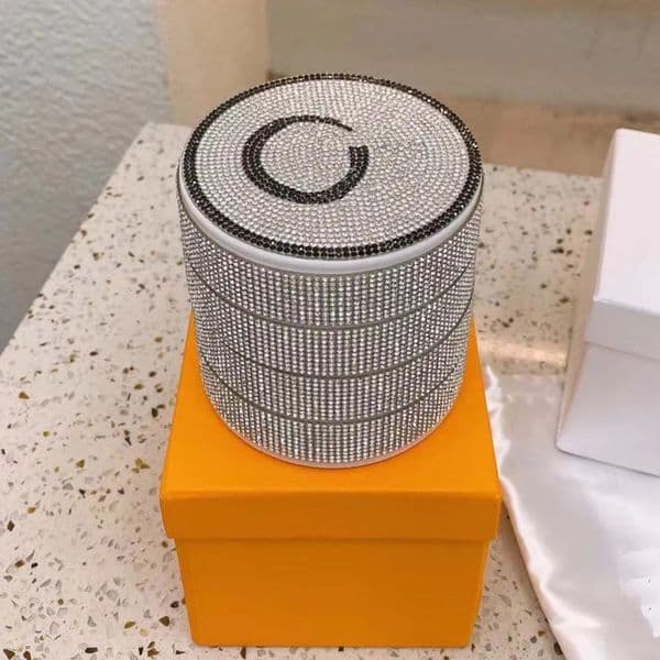 ur Rotating Necklace With Mirror Storage Multi Layer Jewelry cologne Bracelet Diamond Embedded Gift Box perfume Wholesale Free Shipping 1011