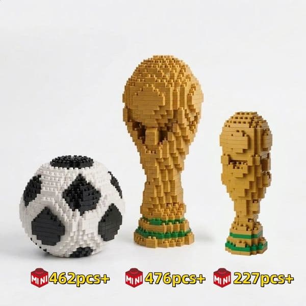2026 Building Blocks Football Trophy Series DIY Construction for Kids Adults Model Kit STEM Educational Puzzle Gift 260529