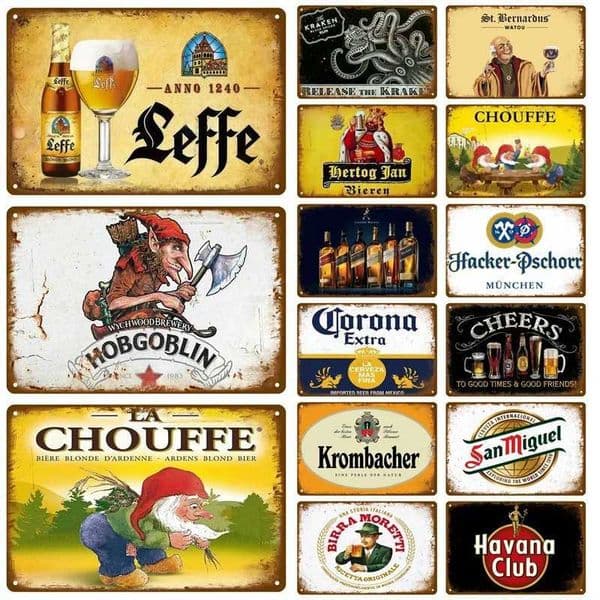 Beer Tin Sign Retro Wall Plaque Art Club Pub Bar Poster Home Decor Metal Sign Wall Decorations Vintage Cafe Mural Plate Brand C260529
