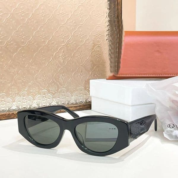 Designer sunglasses for women Fashion glamorous cat eye shape acetate glasses summer outdoor trendy versatile style Anti-Ultraviolet come with case