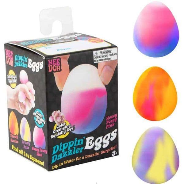 NeeDoh Dippin Dazzler Egg Color Changing Dip In Water Easter Soft Squeeze Stress Toy Hand Relaxation Anxiety Relief 26L0529