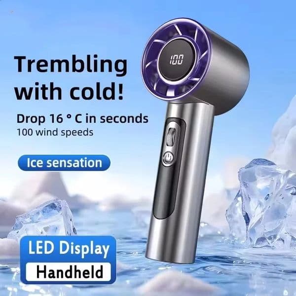 Handheld Turbo Fan R2 With Led Display And 100 Gears Wind Speed Usb Charging Small Cannon High 260529