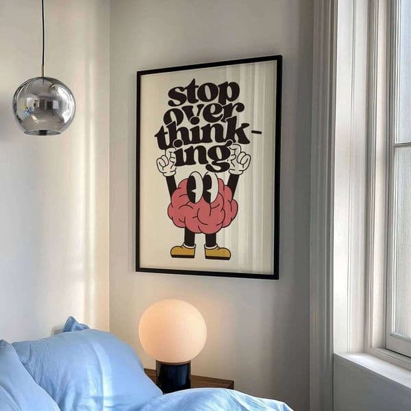 Stop Overthinking Brain And Shoes Wall Art Prints Canvas Painting Poster Picture For Living BedRoom Home Decor 26L0529