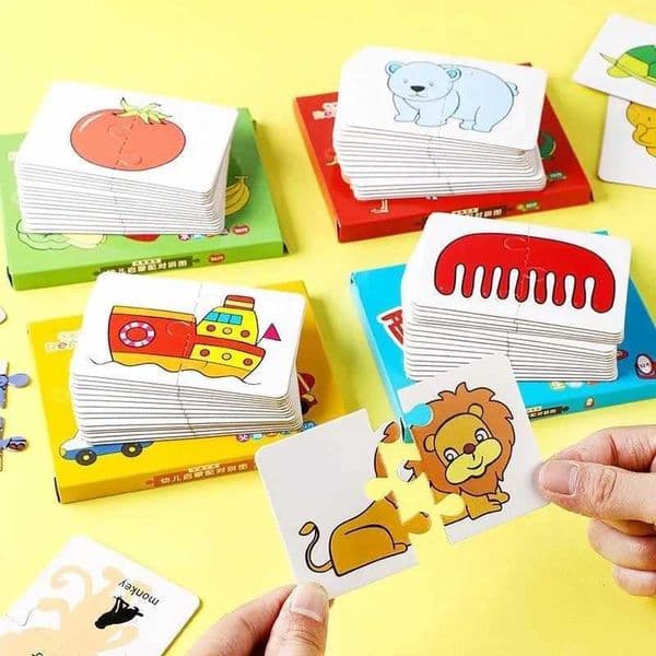 16pcs Montessori Toddler Puzzle Cards Toys For Kids Jigsaw Matching Game Education Toys Shape Cognitive Training Gift C260529