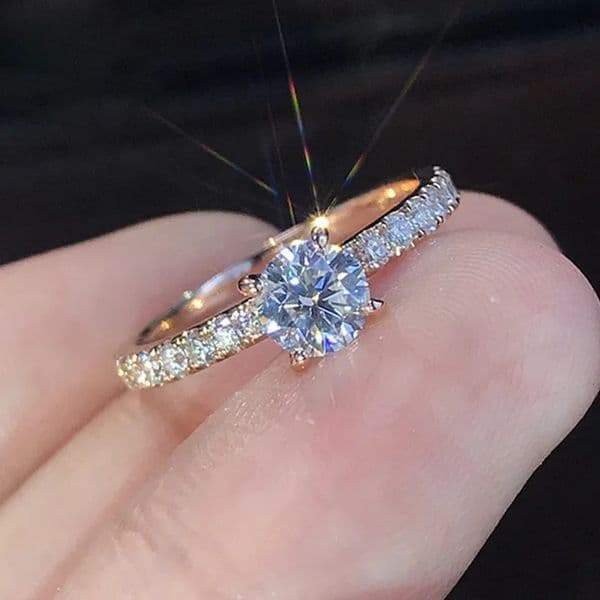 925 Sterling Silver Wedding Engagement Ring for Women Female Romantic Girlfriend Birthday Gift Fashion Crystal Zircon Jewelry 260525