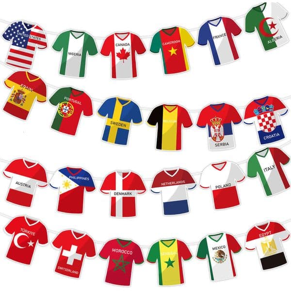 2026 World Cup Football Themed Banners US Canada Mexico Party Decor Scene Arrangement Hanging Decor Supplies
