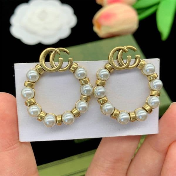 gg earrings Luxury Earings For Women Jewelry Designers Stud Earrings Letter Gold Studs Fashion Pearl Love Earring