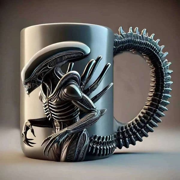 1PC New Xenomorph Mug 3D Flat Heat Transfer Alien Coffee Cup for Home And Office W260529