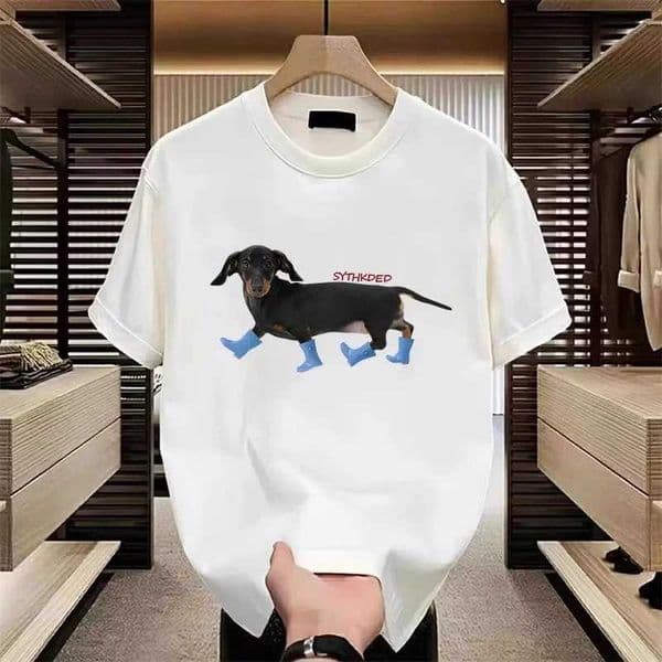 Summer New Style Cotton Mens T-shirt with Unique Print Design Breathable Round-neck Mens Short-slved Shirt D260529