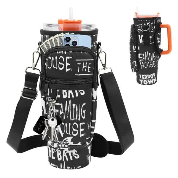 ne Water Bottle Carrier Bag For perfume Tumbler 40 Oz With cologne Zipper Pocket And Adjustable Strap Water Bottle Sleeve Free Shipping 1011