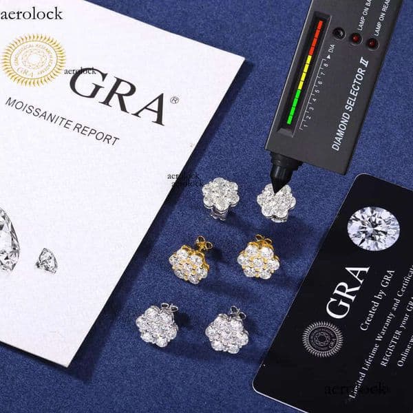 Bulk Wholesale Multi Size Cluster Moissanite wer Stud Earrings Sterg Sier VVS Dia Fine Jewelry Men Women