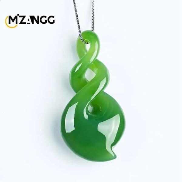Natural Hand-carved Green Jade Pendant Lucky Wealth Fashion Ladies Necklace Men Personalized White Jade Amulet Holiday Gift 260528